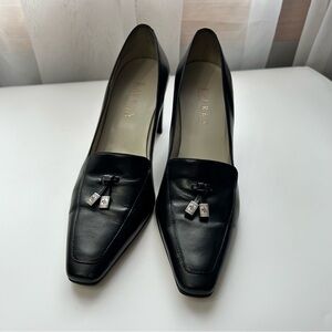 Lauren Ralph Lauren Black Leather Tassel Pump Heels
